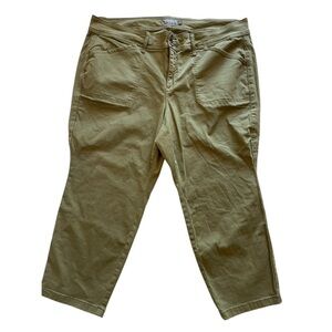 Torrid Olive Green Cropped Utility Pants Stretch High Rise Size 24